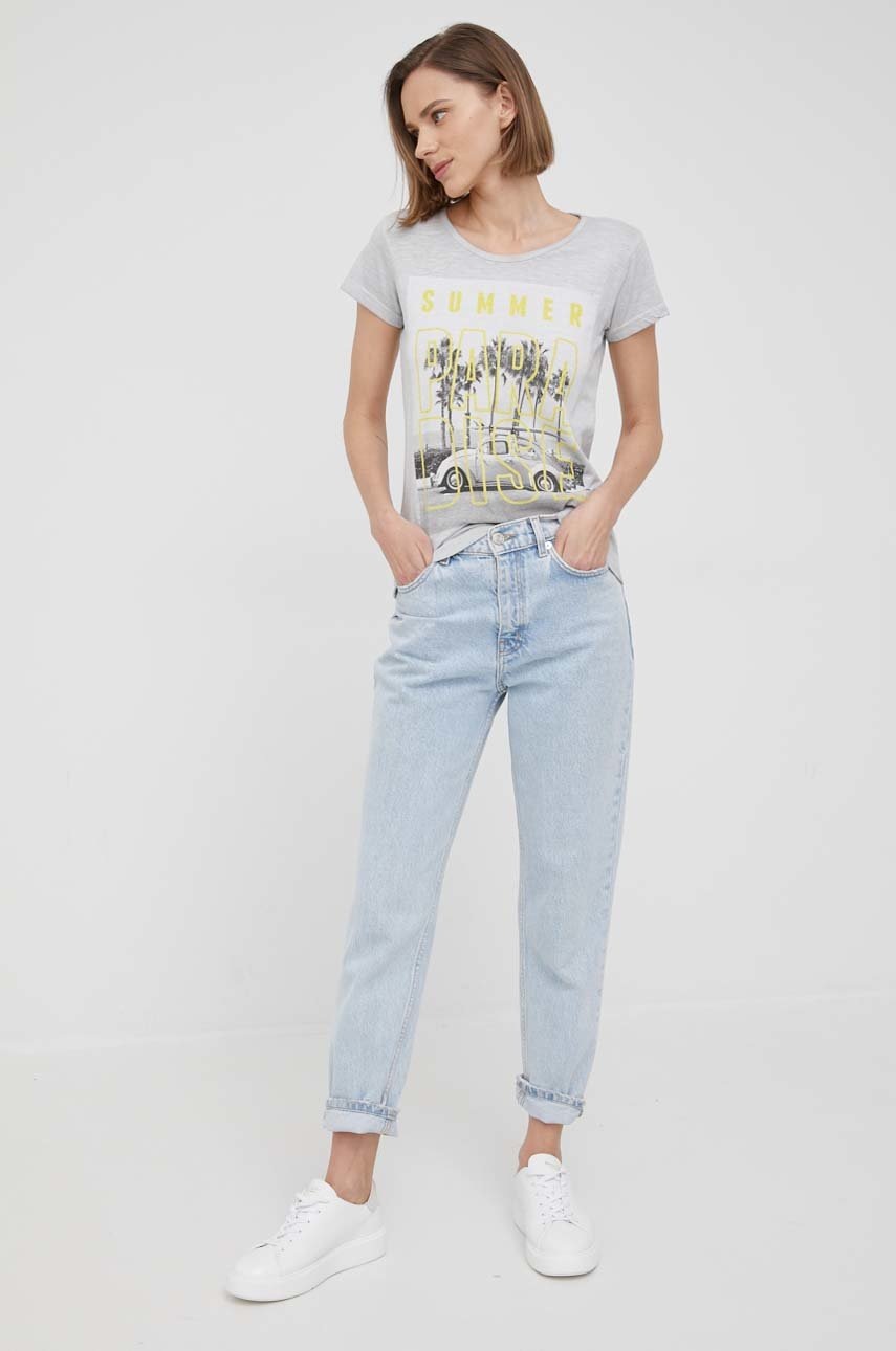 

Хлопковая футболка Lee Cooper цвет серый