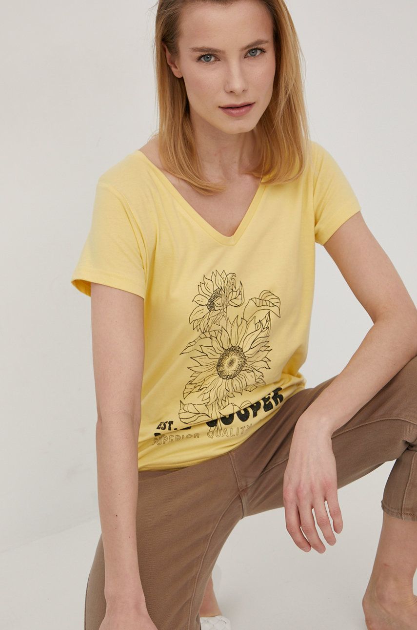 Lee Cooper t-shirt bawełniany kolor żółty