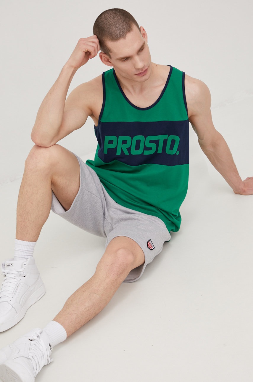 

Хлопковая футболка Prosto Fest цвет зелёный
