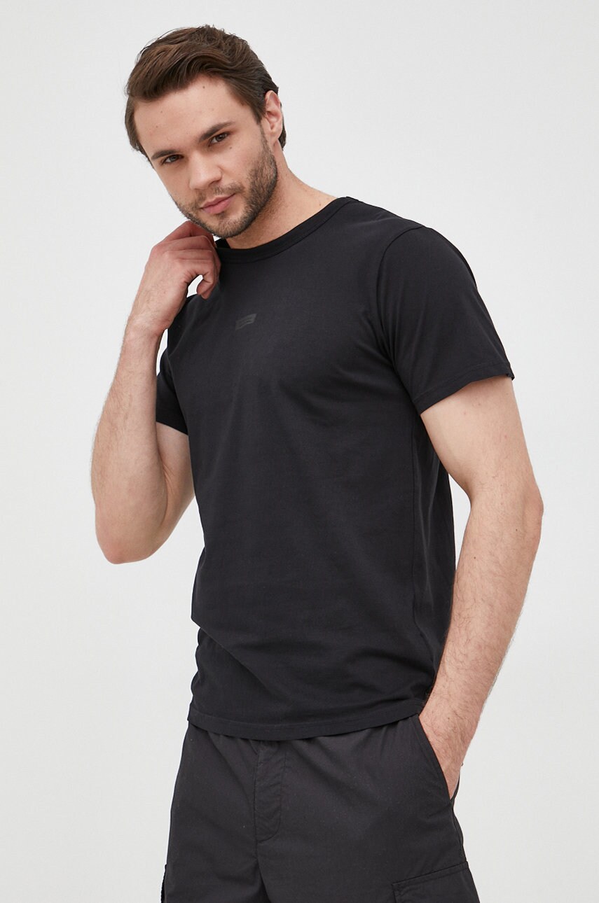 Bomboogie tricou din bumbac culoarea negru, neted