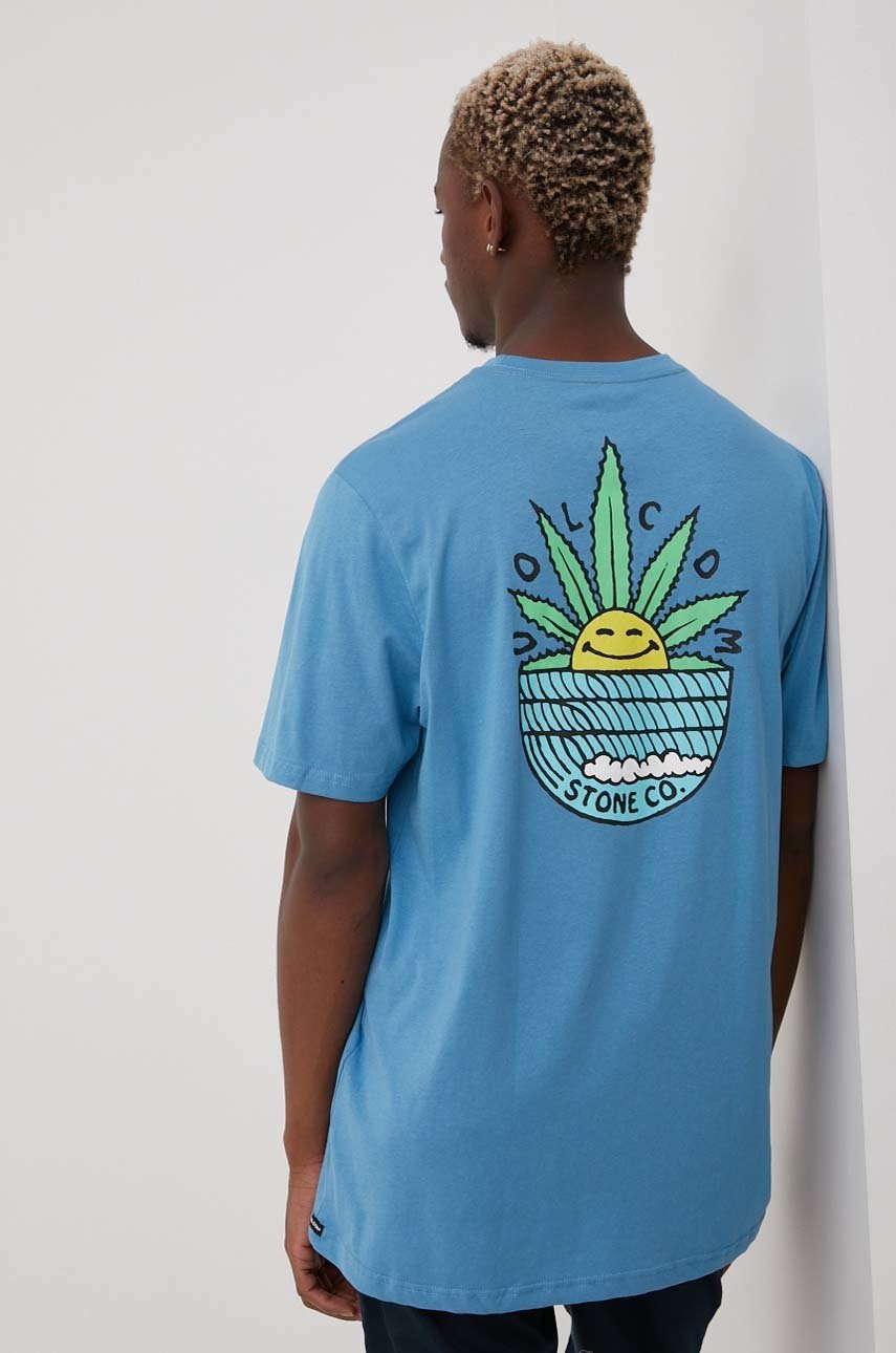

Памучна тениска Volcom с принт, Син