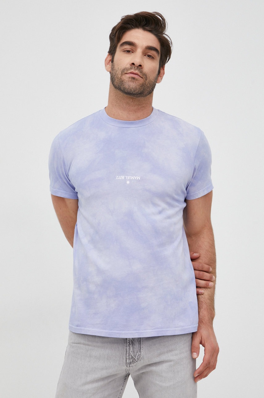 Manuel ritz tricou din bumbac culoarea violet, cu imprimeu