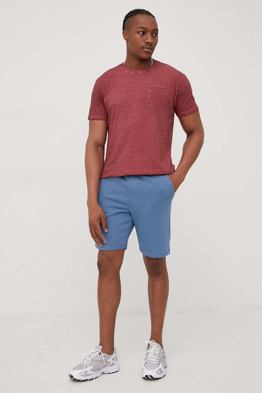 

Хлопковая футболка Lee Cooper цвет бордовый однотонный