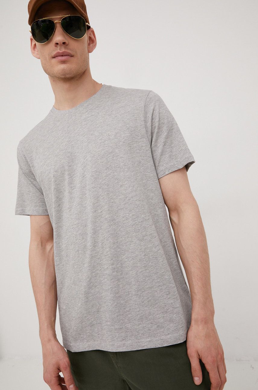 Lee Cooper t-shirt męski kolor szary melanżowy
