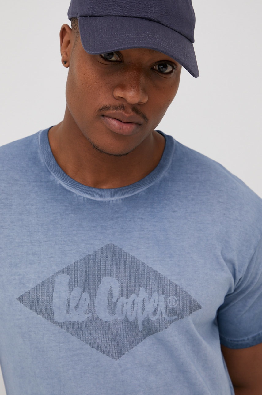 

Памучна тениска Lee Cooper с принт, Син