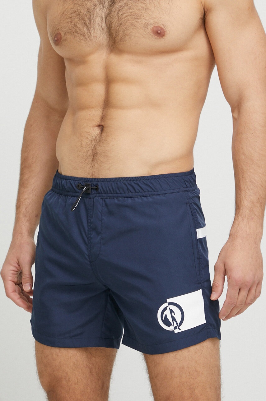 Bikkembergs pantaloni scurti de baie culoarea albastru marin