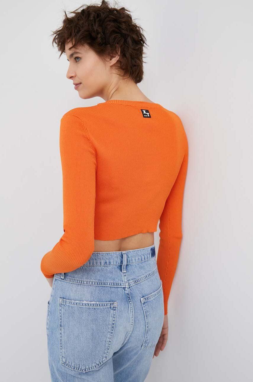 Tričko s dlouhým rukávem XT Studio oranžová barva - oranžová -  65 % Viskóza
