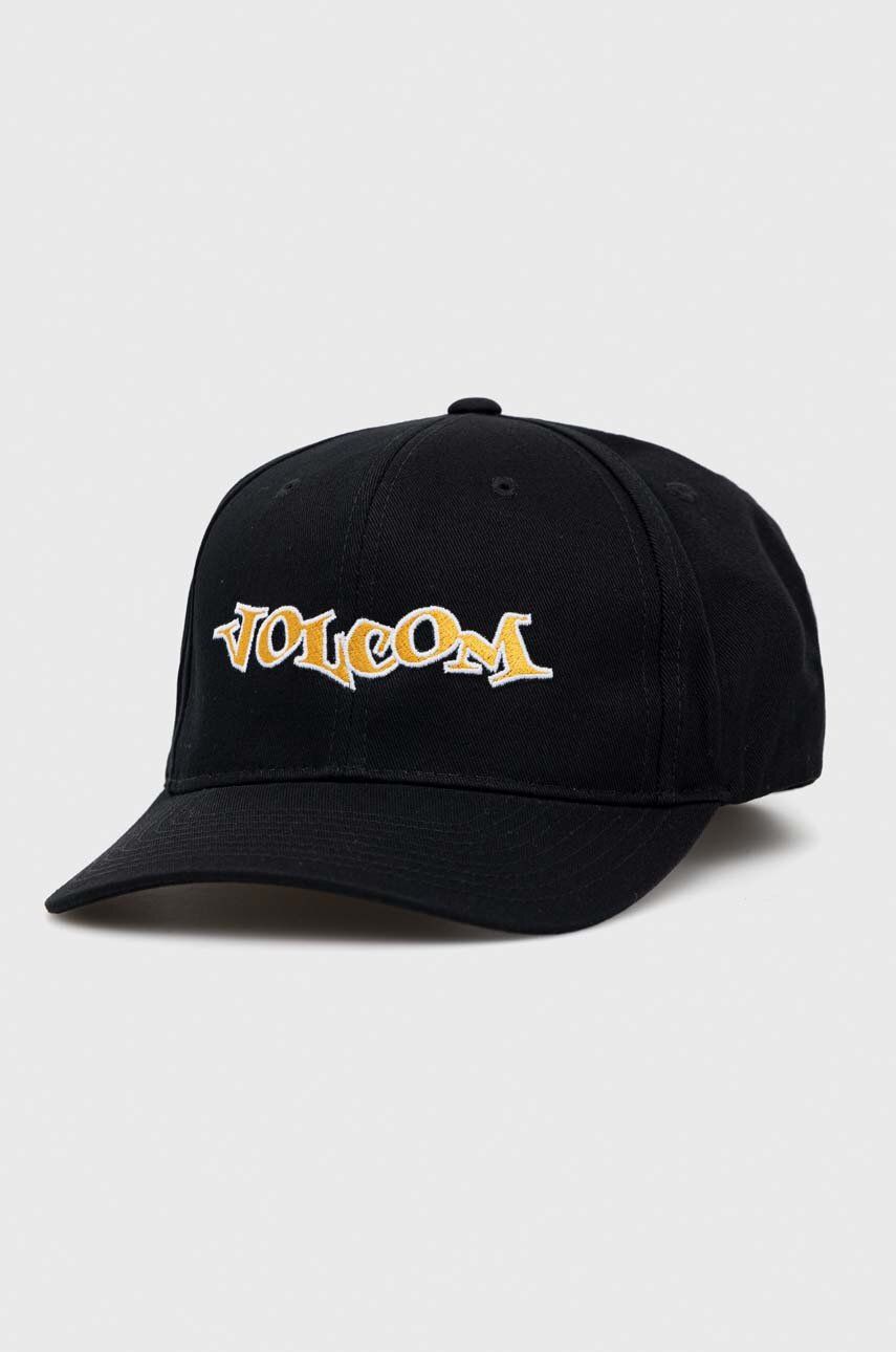 Volcom șapcă de baseball din bumbac culoarea negru, cu imprimeu