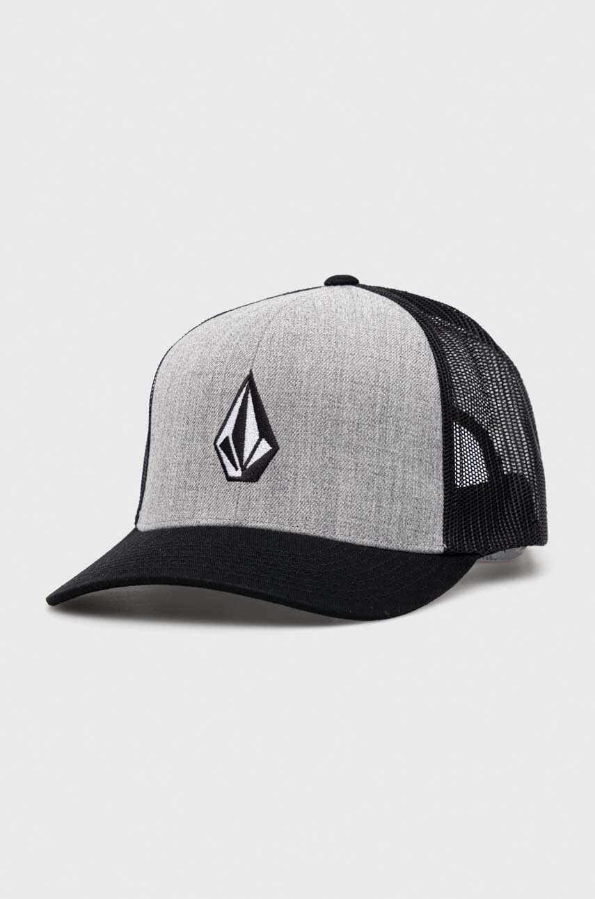 

Кепка из смесовой шерсти Volcom цвет серый с аппликацией