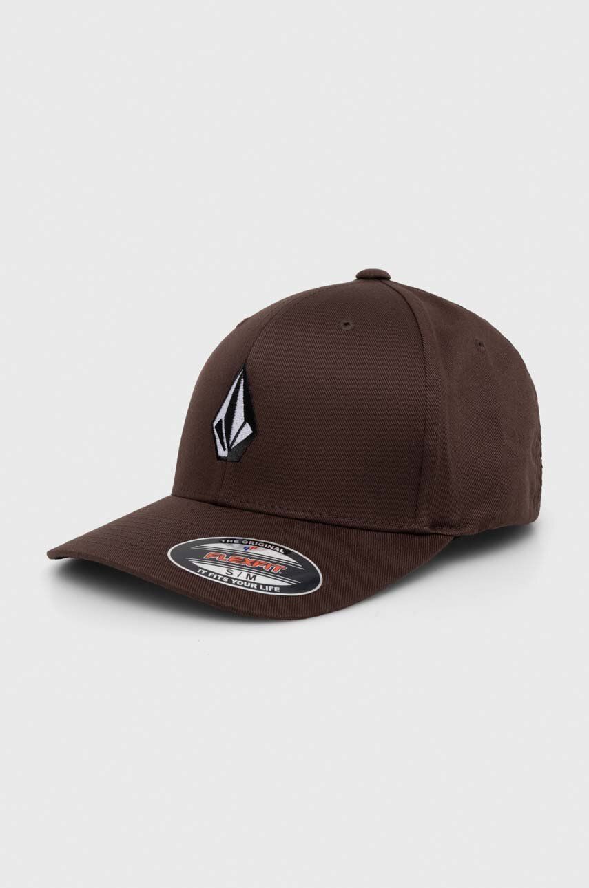 Volcom sapca culoarea maro, cu imprimeu