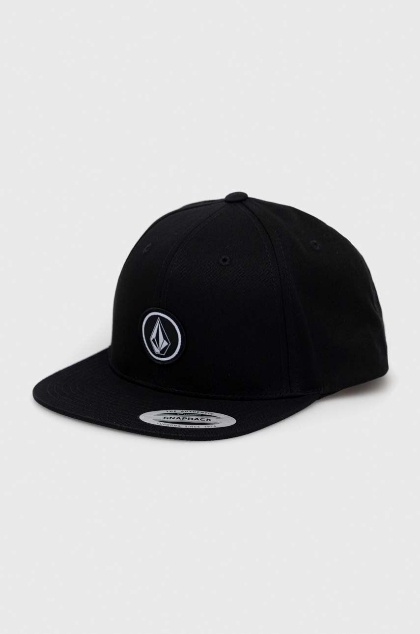 Bavlněná baseballová čepice Volcom černá barva - černá -  100 % Bavlna
