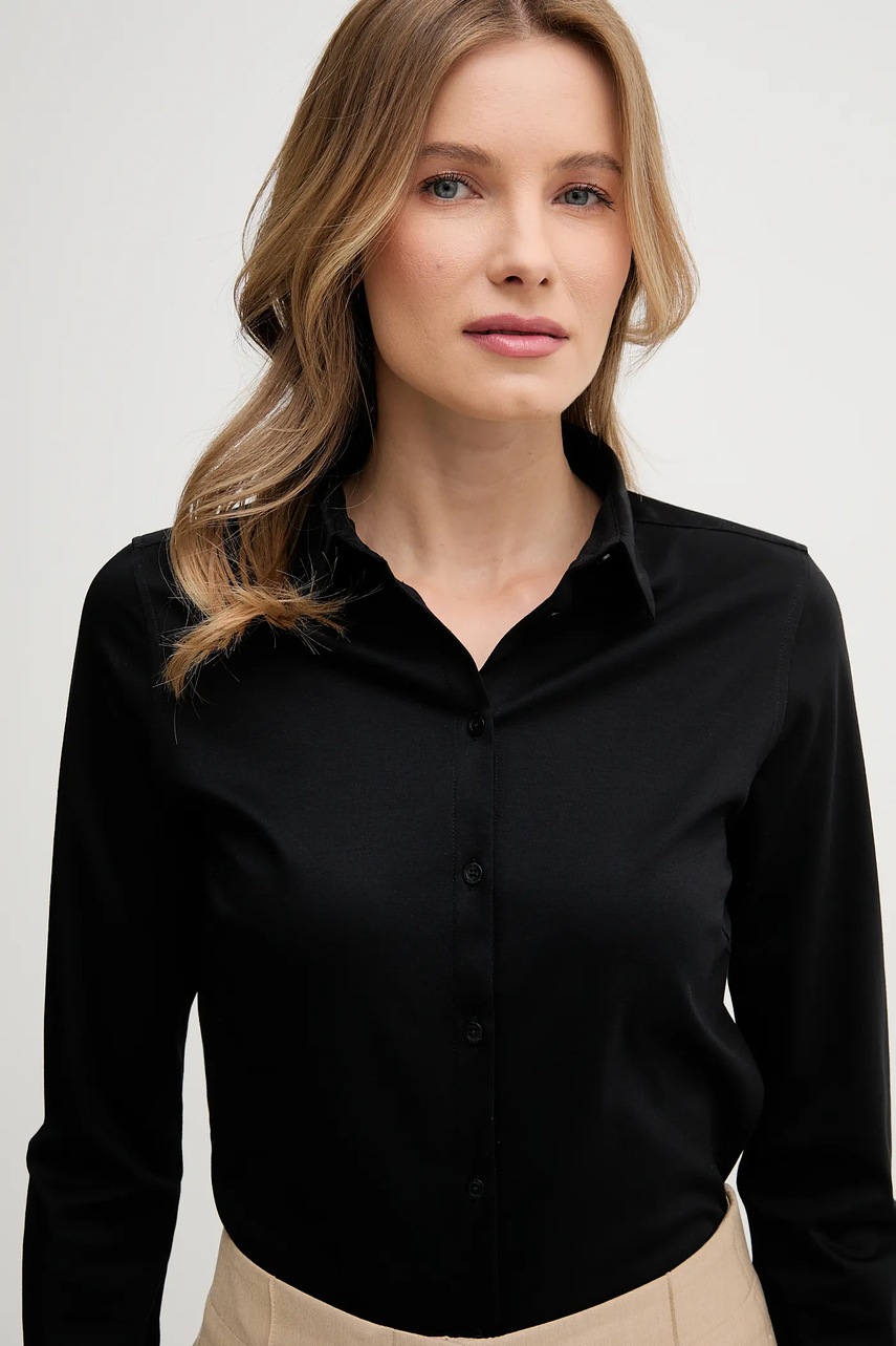 Βαμβακερό πουκάμισο Mos Mosh χρώμα: μαύρο φωτογραφία