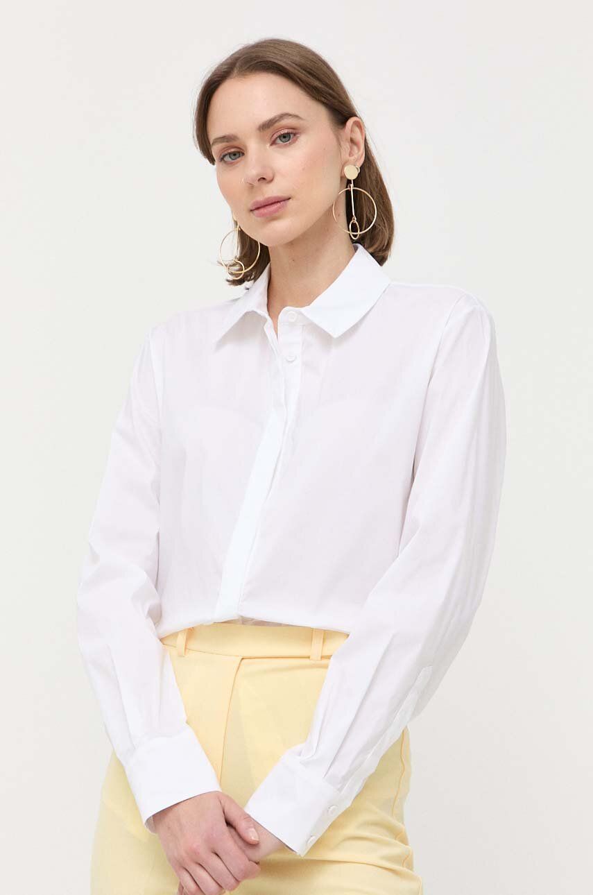 Košile Liviana Conti dámská, bílá barva, regular, s klasickým límcem - bílá -  68 % Bavlna