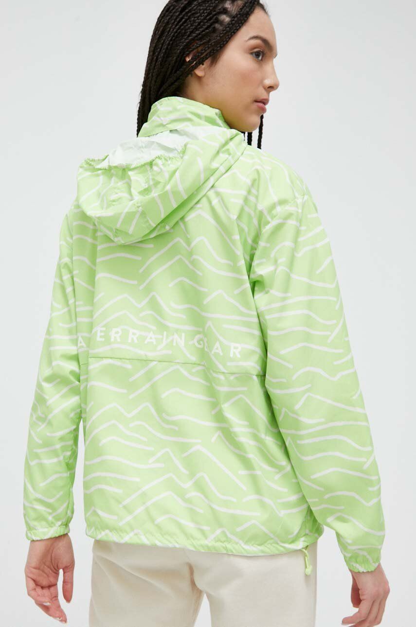 Oboustranná bunda Wrangler ATG dámská, zelená barva, přechodná - zelená -  100 % Recyklovaný po