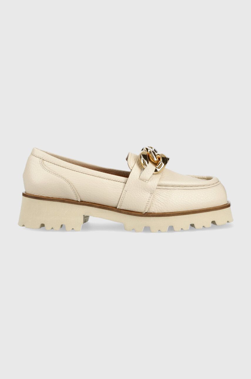 Charles Footwear mocasini de piele Bella femei, culoarea bej, cu platforma, Bella.Loafer Answear 2023-03-21