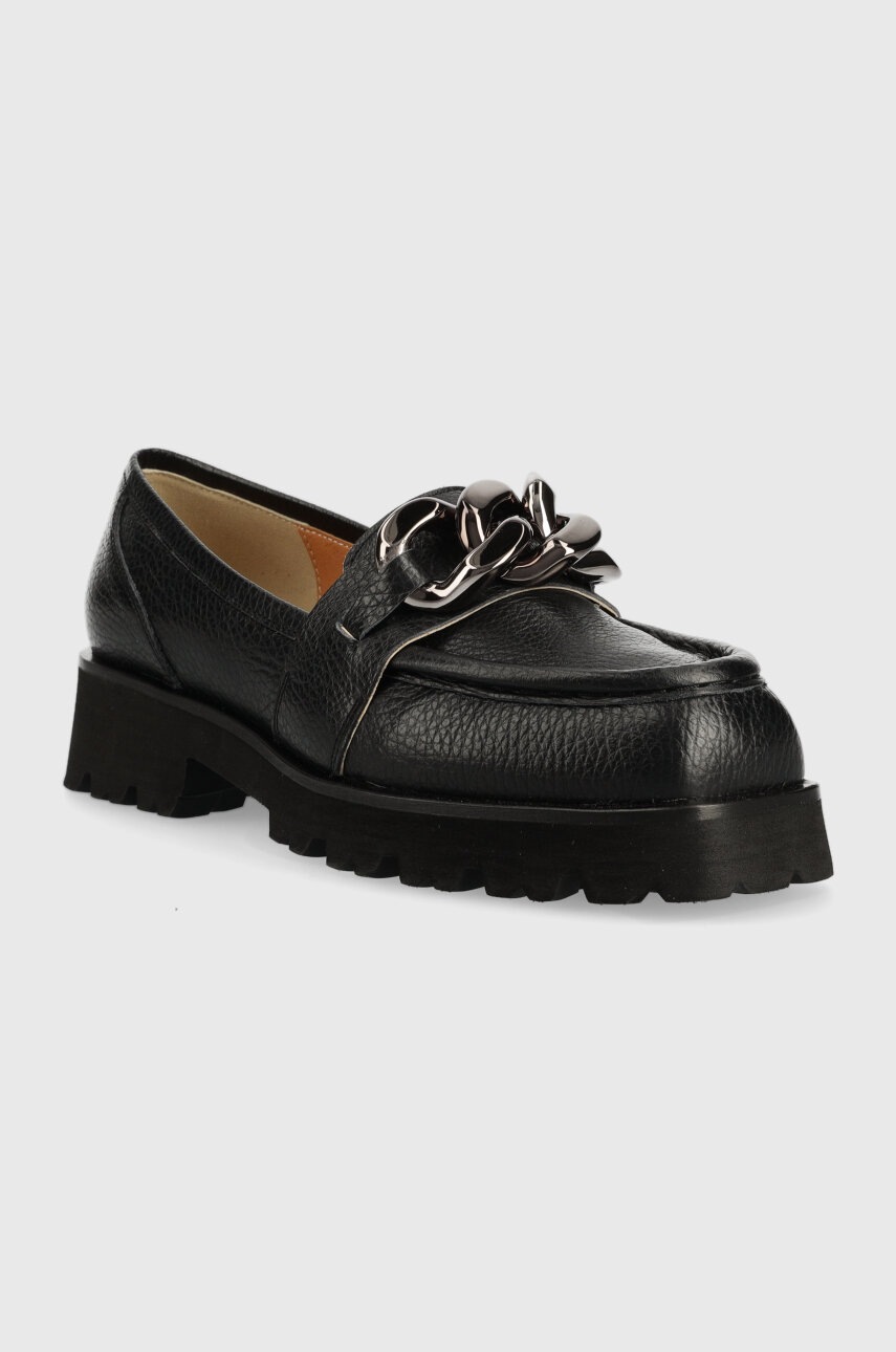 

Кожаные мокасины Charles Footwear Bella женские цвет чёрный на платформе Bella.Loafer
