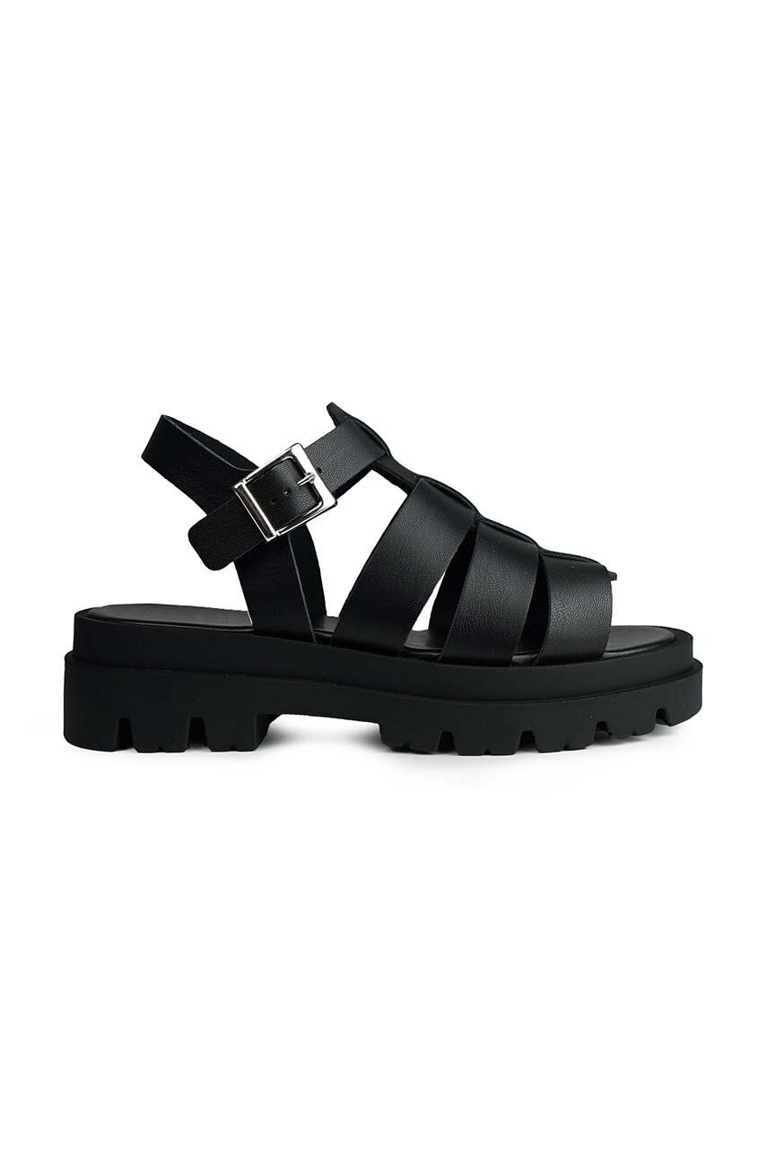 Altercore sandale Elio femei, culoarea negru, cu platforma, Elio