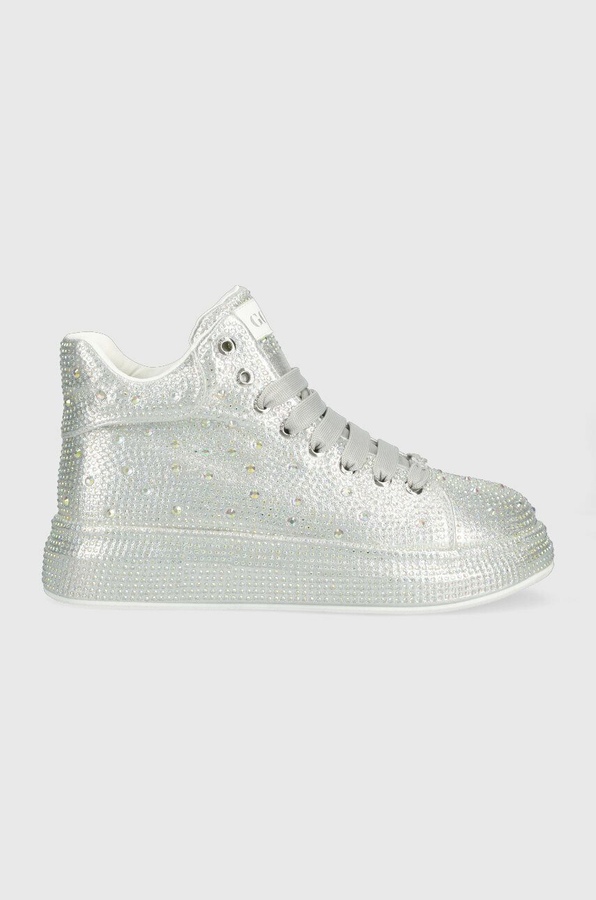 Sneakers boty GOE stříbrná barva, LL2N4015 - stříbrná -  Svršek: Umělá hmota Vnitřek: Uměl