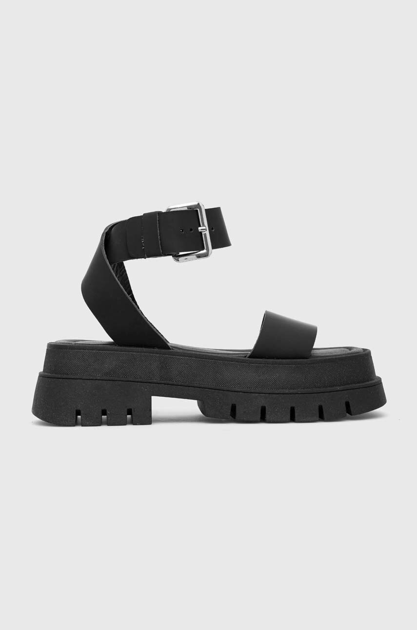 Levně Kožené sandály Charles Footwear Jinny dámské, černá barva, na platformě, Jinny.Sandal