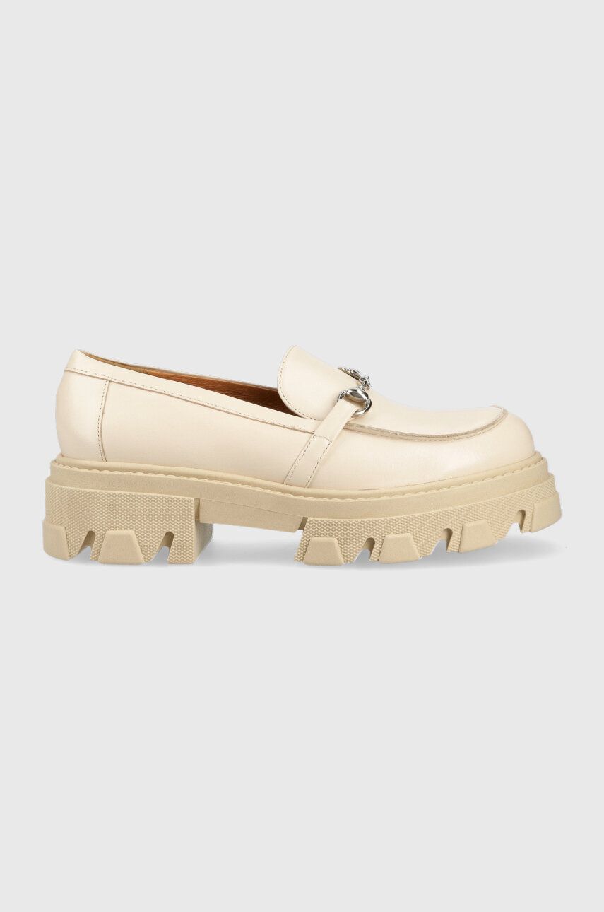 Charles Footwear mocasini de piele Mey femei, culoarea bej, cu platforma, Mey.Loafer.2.0 Answear 2023-09-27