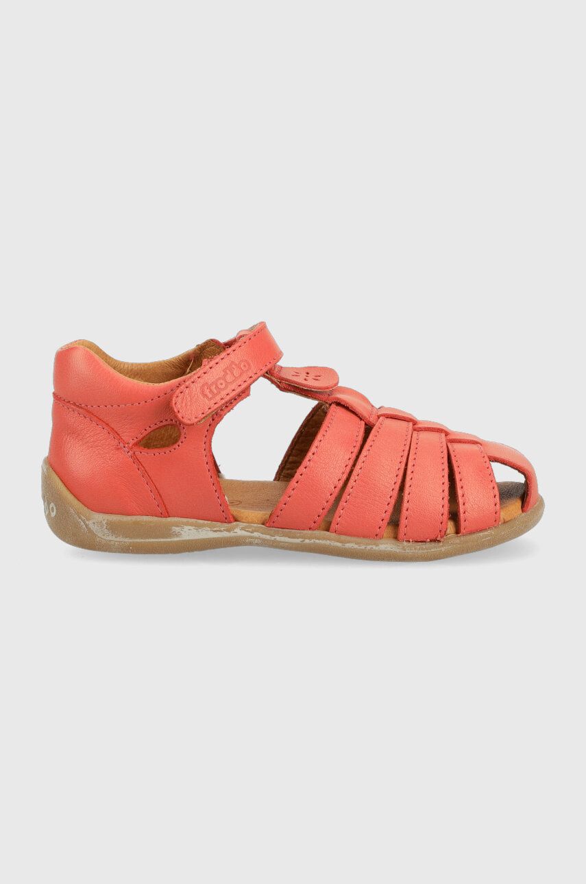 Detské kožené sandále Froddo oranžová farba