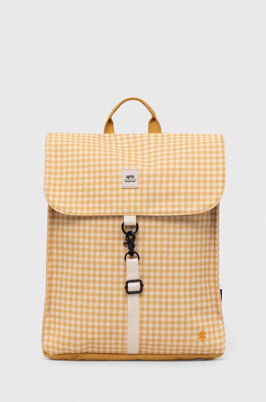 Batoh Lefrik dámský, žlutá barva, velký, vzorovaný - žlutá -  100 % Recyklovaný polyester