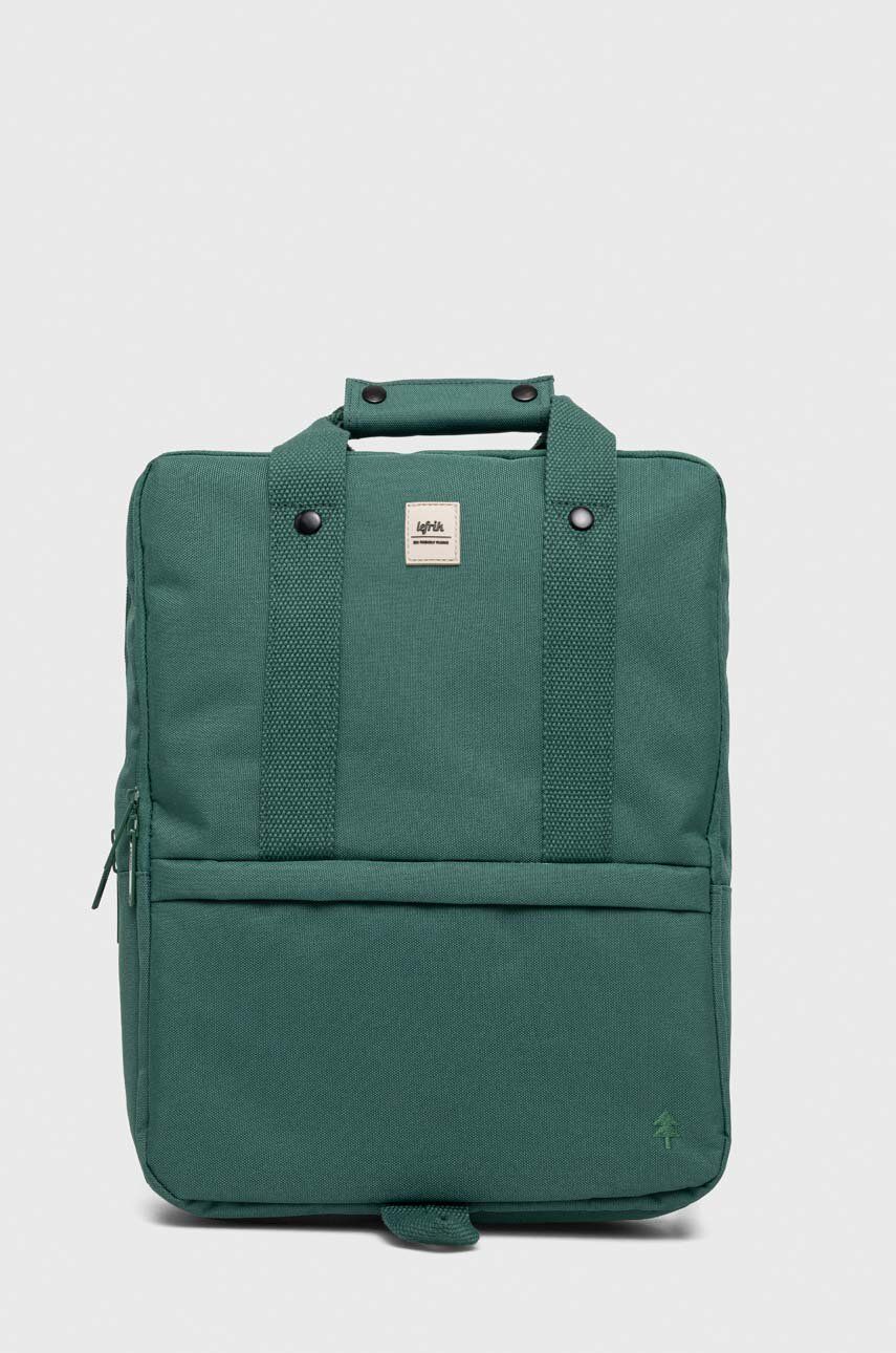 Batoh Lefrik zelená barva, malý, hladký - zelená -  100 % Recyklovaný polyester