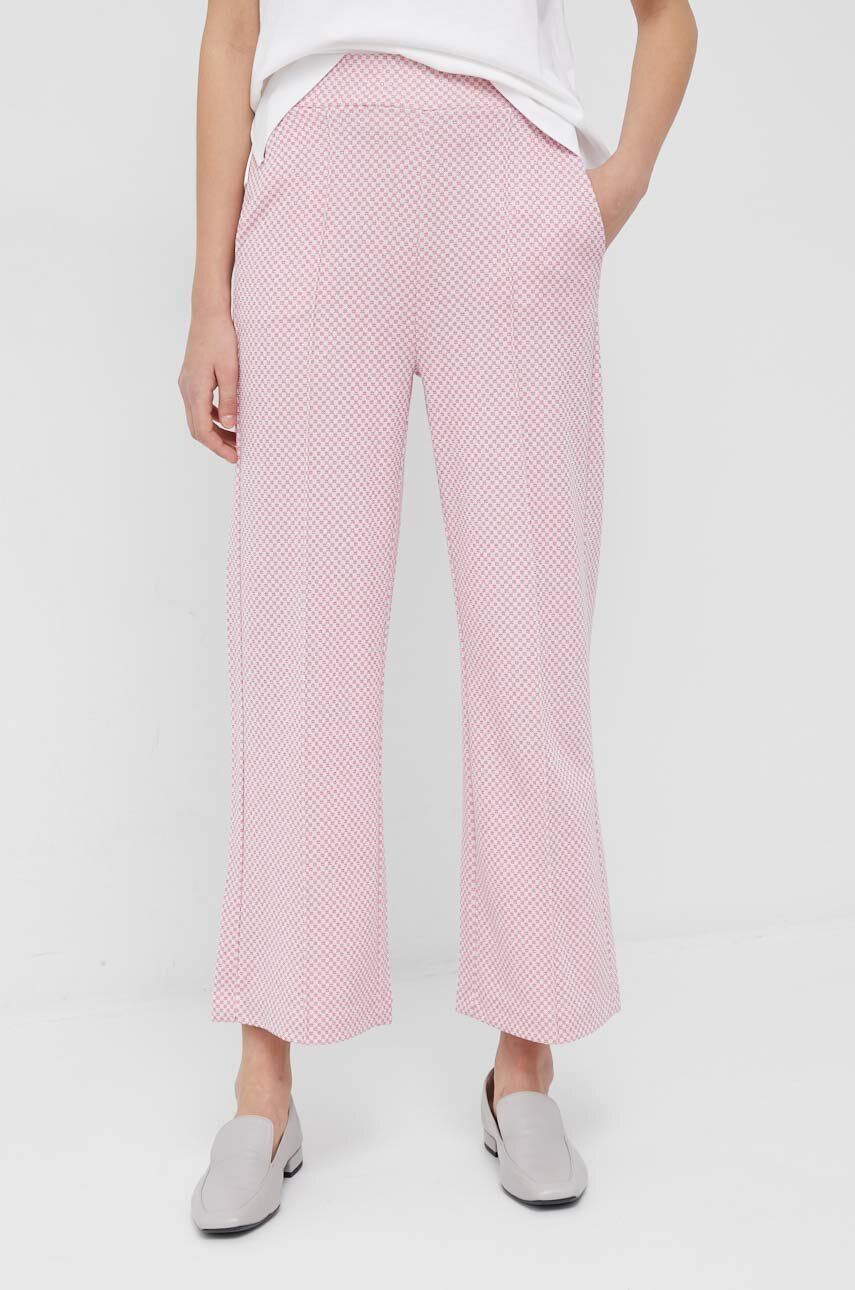 Rich & Royal pantaloni femei, culoarea roz, drept, high waist answear.ro