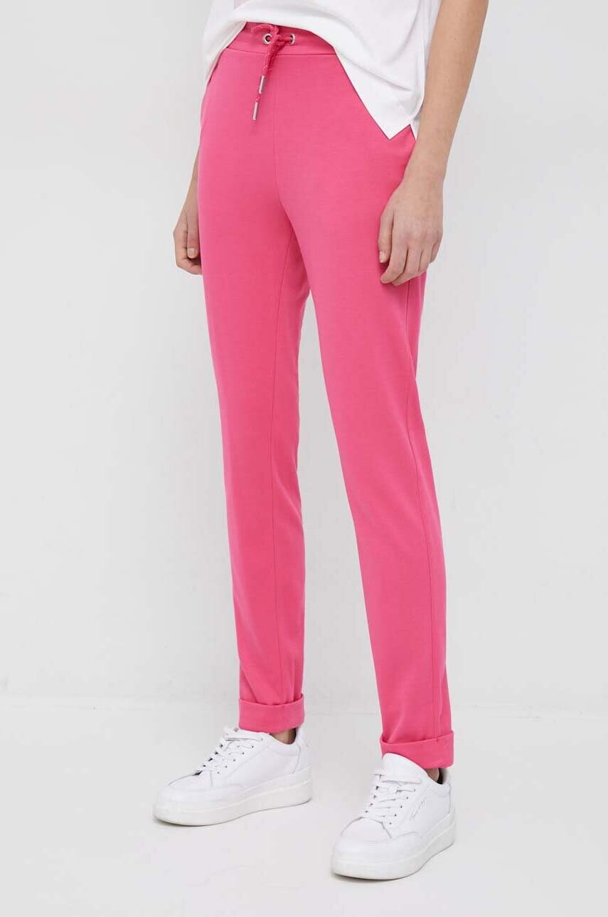 Rich & Royal pantaloni femei, culoarea roz, mulata, high waist answear.ro