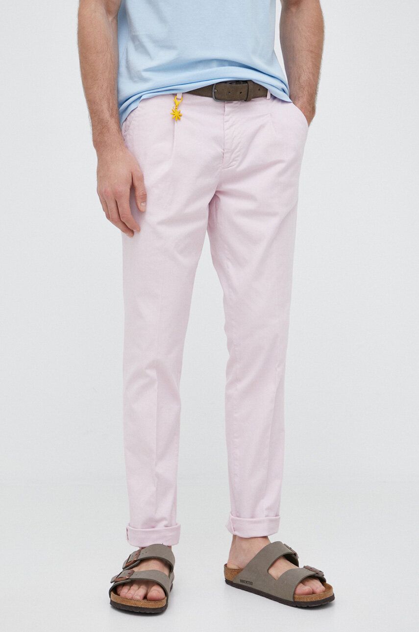 Manuel Ritz pantaloni barbati, culoarea roz, drept answear.ro