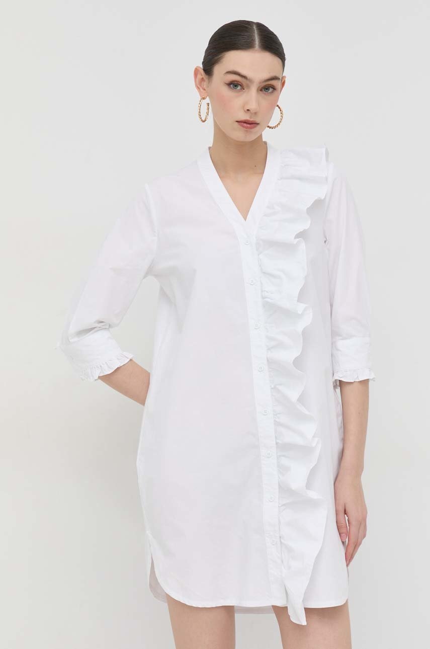

Хлопковое платье Silvian Heach цвет белый mini oversize