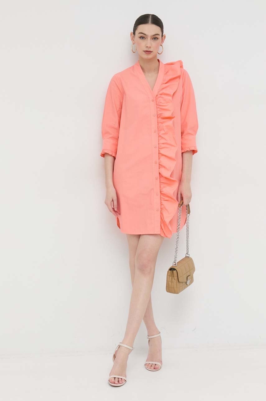 

Бавовняна сукня Silvian Heach колір помаранчевий mini oversize