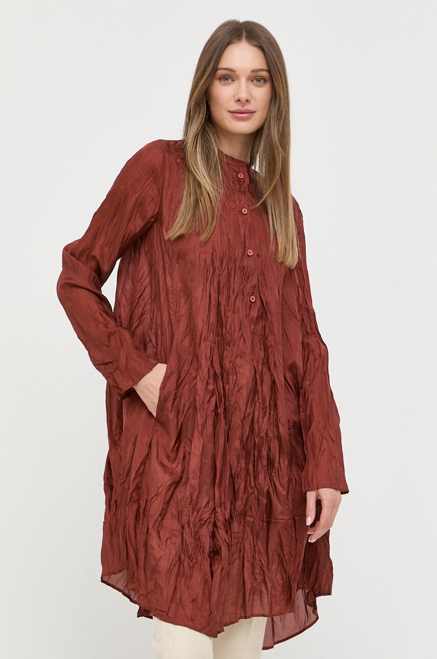 

Шовкова сукня Liviana Conti колір коричневий mini oversize
