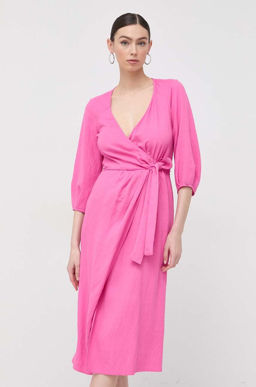 Nissa rochie culoarea roz, midi, drept Pret Mic answear.ro imagine noua gjx.ro