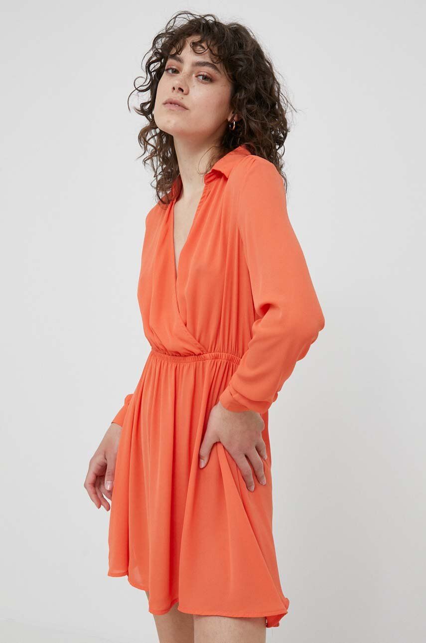 XT Studio rochie culoarea portocaliu, mini, evazati