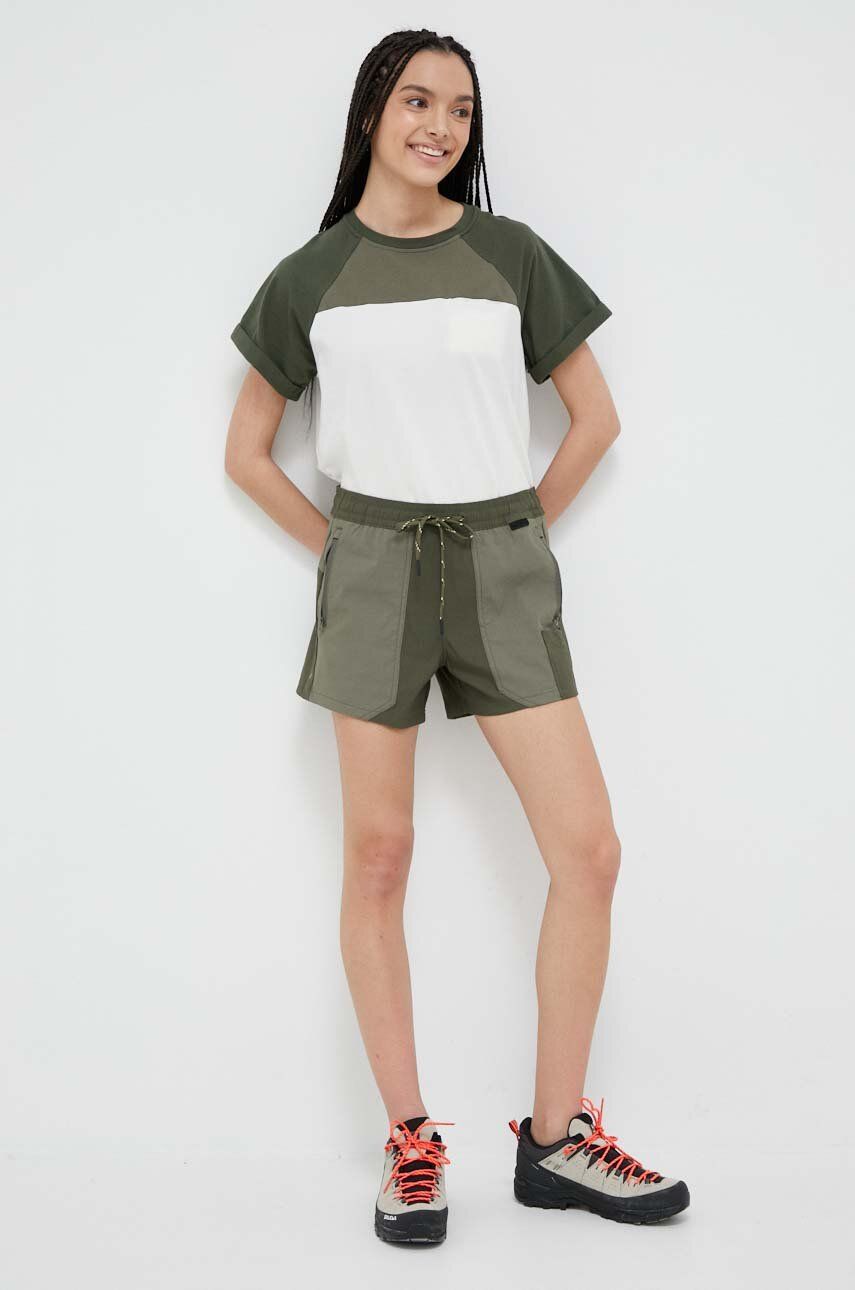 E-shop Kraťasy Wrangler ATG dámské, zelená barva, vzorované, medium waist