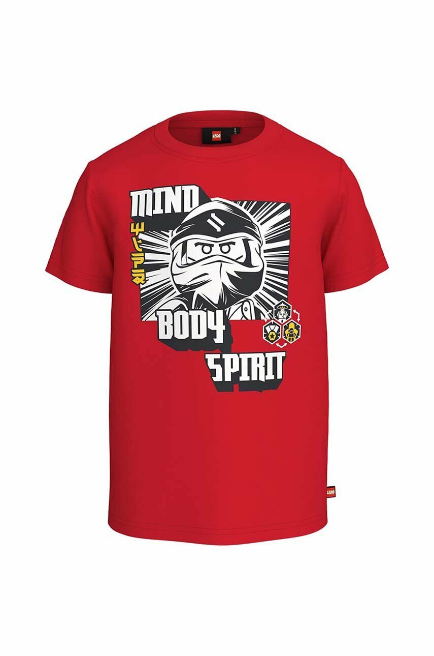 Lego tricou de bumbac pentru copii Ninjago culoarea rosu, cu imprimeu