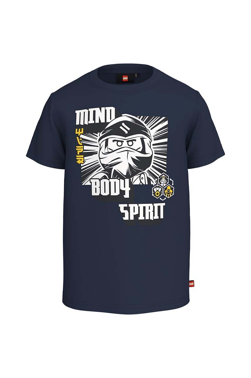 

Дитяча бавовняна футболка Lego Ninjago колір синій з принтом