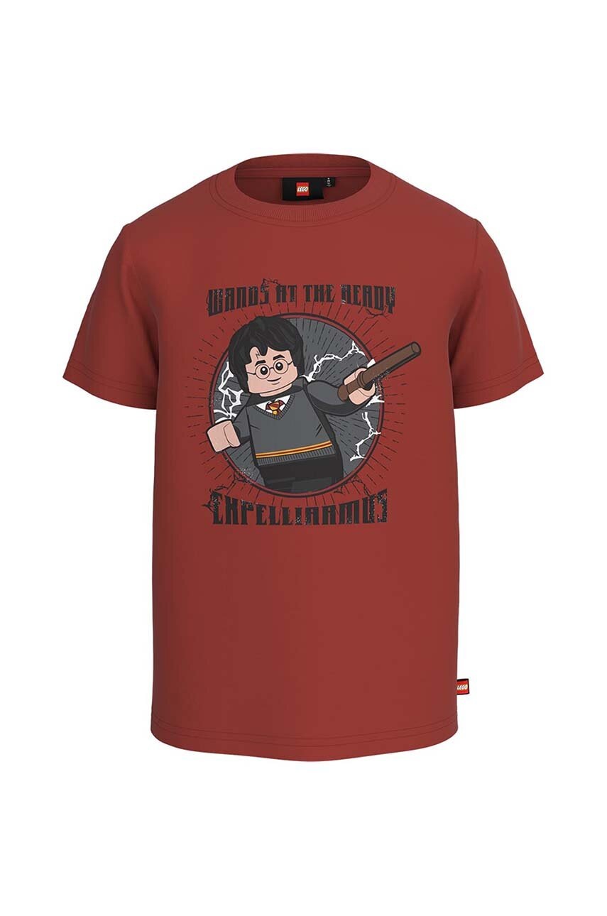 Lego tricou de bumbac pentru copii Harry Potter culoarea rosu, cu imprimeu