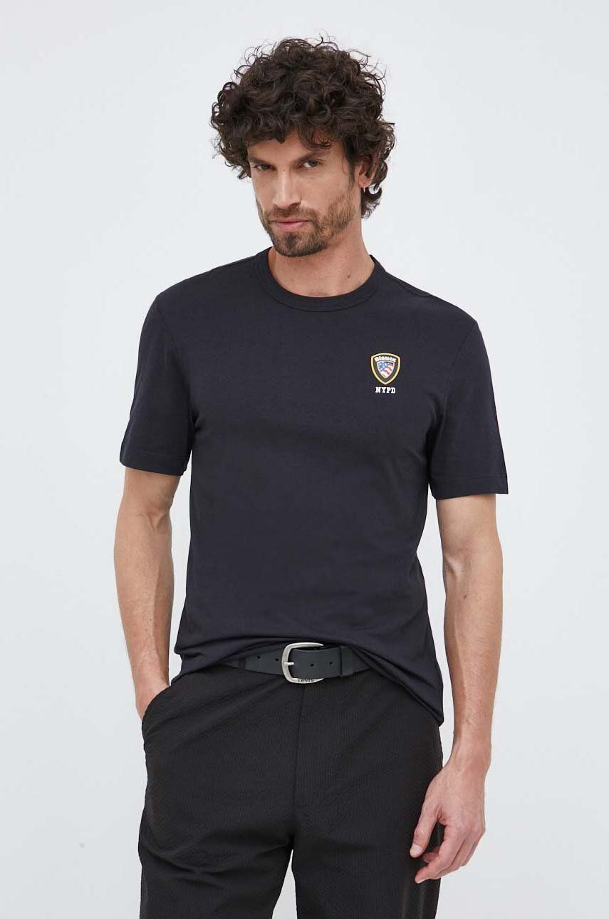 Blauer tricou din bumbac culoarea negru, cu imprimeu