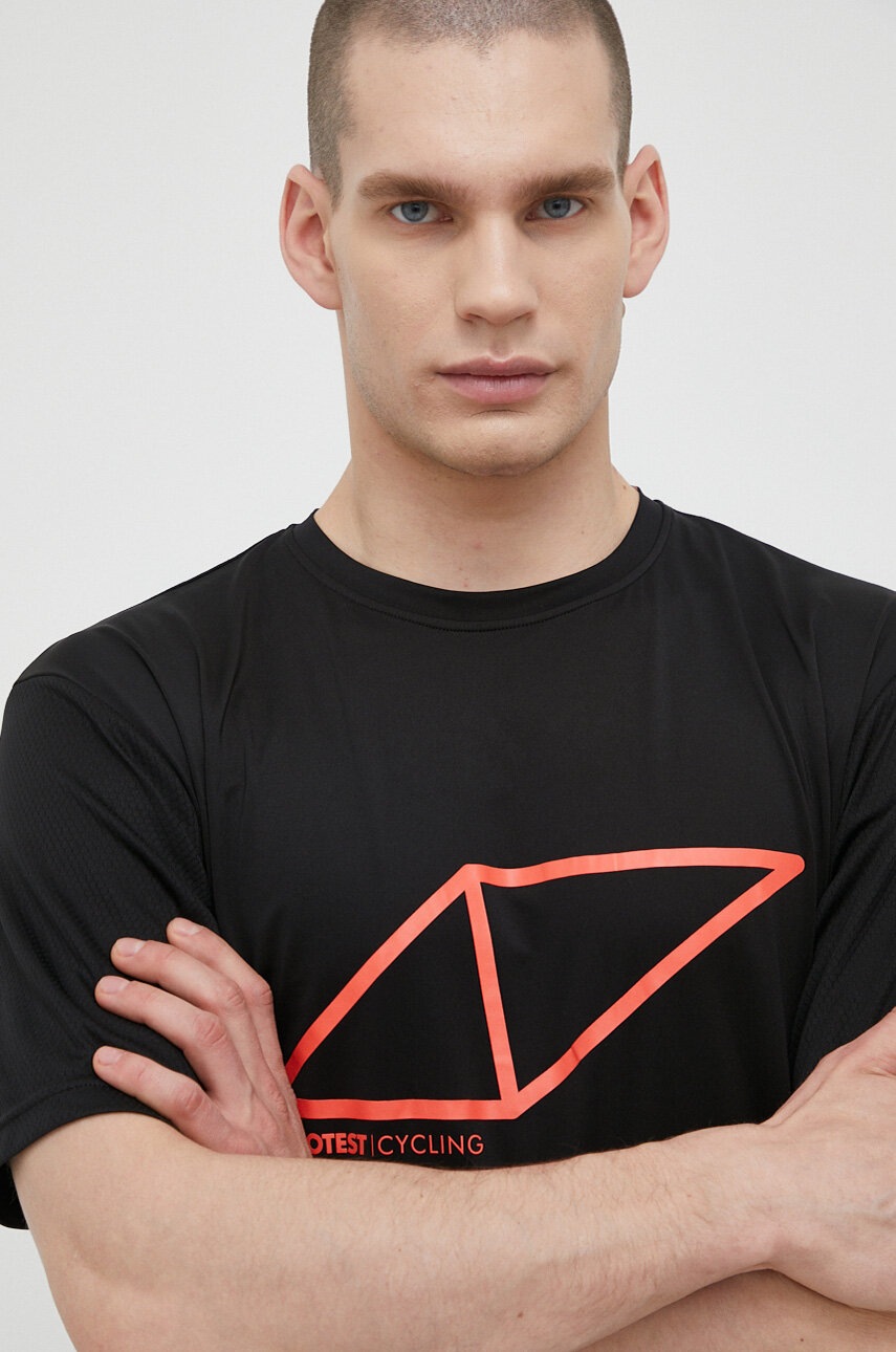 Ποδηλατικό κοντομάνικο Protest Prtpottier Prtpottier χρώμα: μαύρο 1735600 φωτογραφία