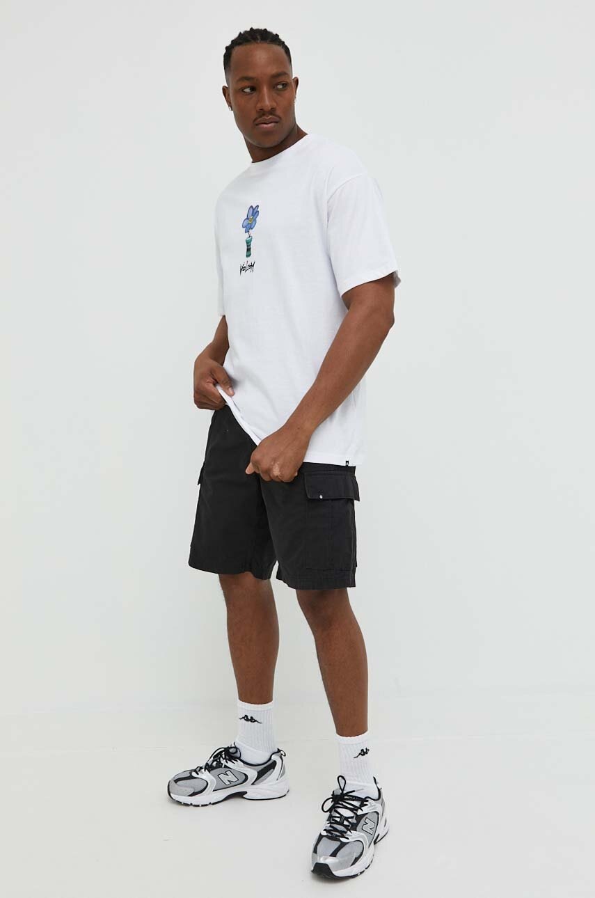 

Хлопковая футболка Volcom цвет белый с принтом