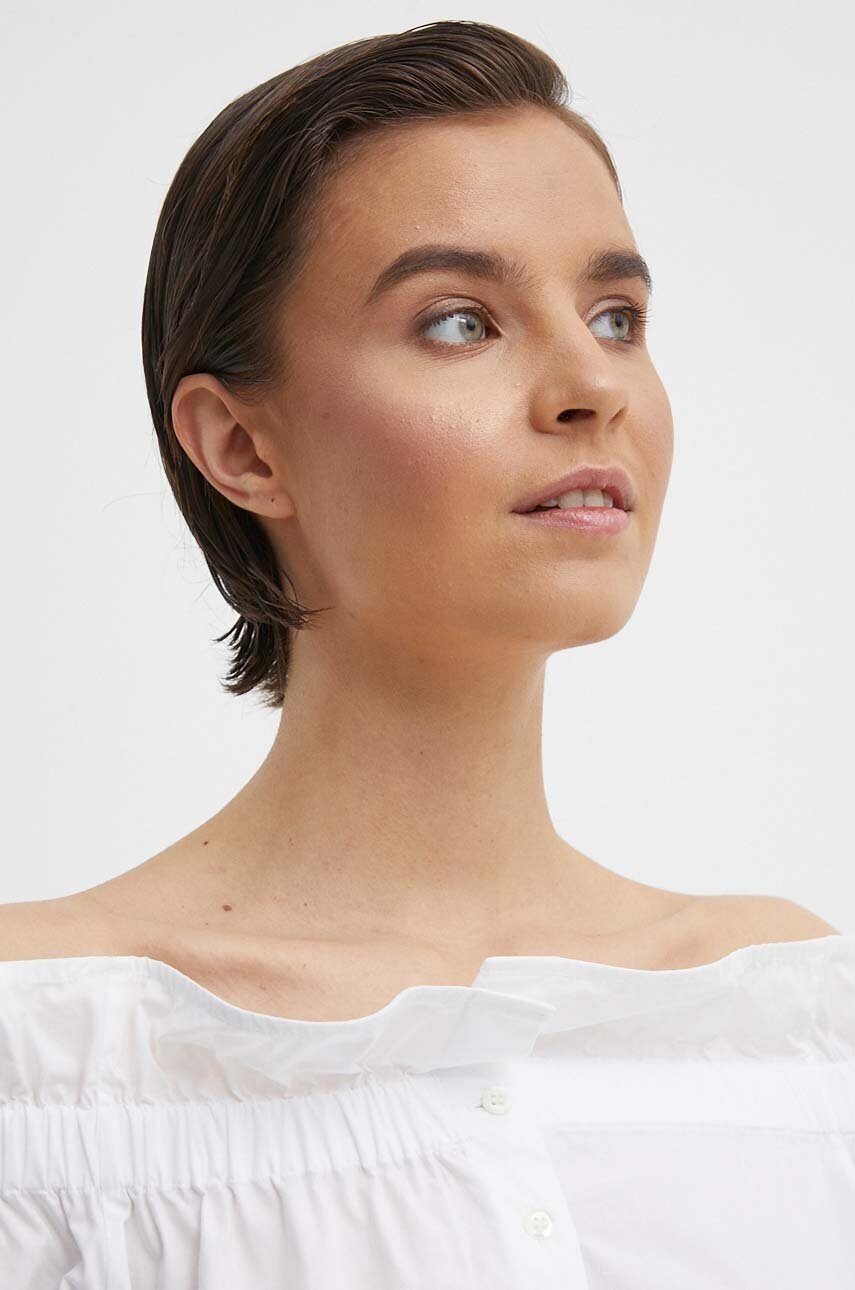 Βαμβακερή μπλούζα Mos Mosh γυναικεία, χρώμα: άσπρο φωτογραφία