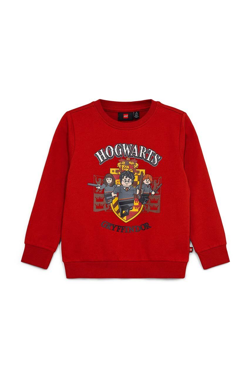 Dětská bavlněná mikina Lego x LEGO® Harry Potter vínová barva, s potiskem