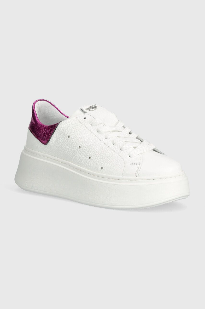 Δερμάτινα αθλητικά παπούτσια Wojas χρώμα: άσπρο, 4628575