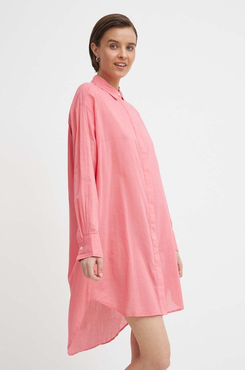 Mos Mosh rochie din bumbac culoarea roz, mini, oversize
