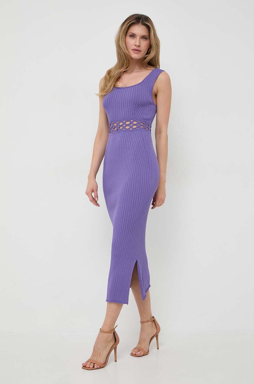 Liviana Conti rochie culoarea violet, midi, mulată F4SA19