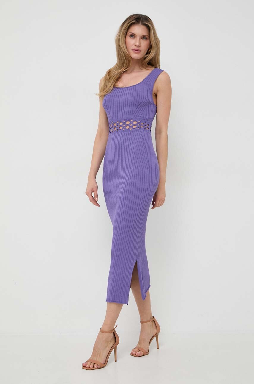 Liviana Conti rochie culoarea violet, midi, mulata