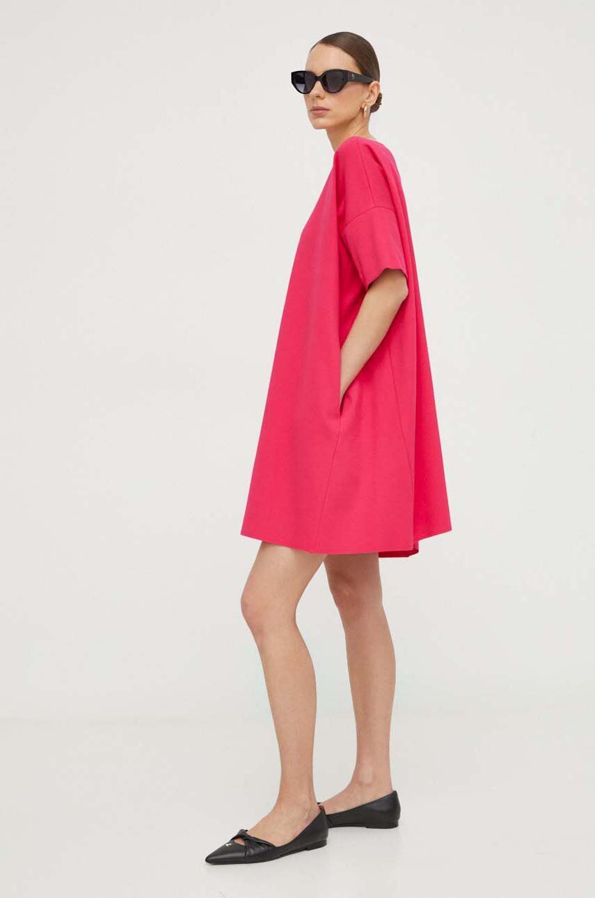 Levně Šaty Liviana Conti růžová barva, mini, oversize