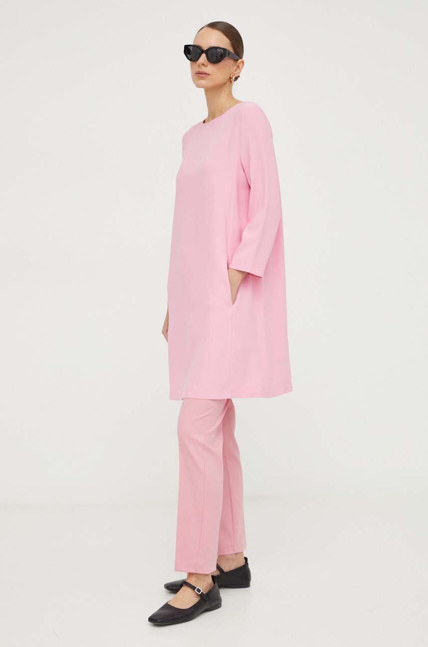 Liviana Conti rochie culoarea roz, mini, evazati